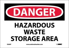 DANGER HAZARDOUS WASTE STORAGE AREA SIGN