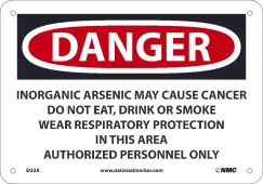 DANGER INORGANIC ARSENIC MAY CAUSE CANCER SIGN