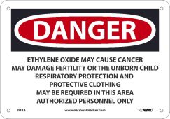 DANGER ETHYLENE OXIDE MAY CAUSE CANCER SIGN