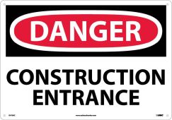 LARGE FORMAT DANGER CONSTRUCTION ENTRANCE SIGN