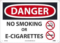DANGER NO SMOKING OR E-CIGARETTES SIGN