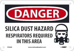 SILICA DUST HAZARD RESPIRATORS REQUIRED SIGN