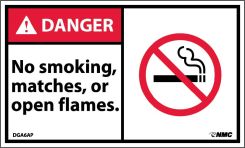 DANGER NO SMOKING MATCHES OR OPEN FLAMES LABEL
