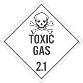 TOXIC GAS 2.1 DOT PLACARD SIGN