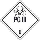 PG III 6 DOT PLACARD SIGN