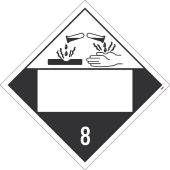 CORROSIVE 8 GRAPHIC DOT PLACARD SIGN