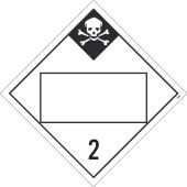 2 GASES, POISON, FLAMMABLE & NON-FLAMMABLE BLANK PLACARD SIGN