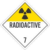 RADIOACTIVE 7 DOT PLACARD SIGN