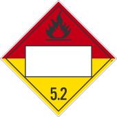 ORGANIC PEROXIDE 5.2 DOT PLACARD SIGN