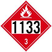 1133 CLASS 3 FLAMMABLE LIQUID PLACARD SIGN