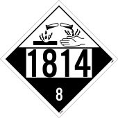 1814 CLASS 8 CORROSIVE PLACARD SIGN