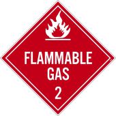FLAMMABLE GAS 2 DOT PLACARD SIGN