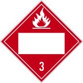 3 FLAMMABLE LIQUIDS BLANK PLACARD SIGN