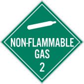 NON-FLAMMABLE GAS 2 DOT PLACARD SIGN