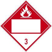 3 FLAMMABLE LIQUIDS BLANK DOT PLACARD SIGN