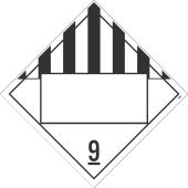 9 DANGEROUS GOODS BLANK DOT PLACARD SIGN