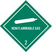 NON-FLAMMABLE GAS 2 DOT PLACARD LABEL