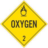 OXYGEN 2 DOT PLACARD SIGN