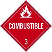 COMBUSTIBLE 3 DOT PLACARD SIGN