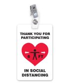 ID Badge: Thank You for Participating In Social Distancing