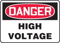 Contractor Preferred OSHA Danger Safety Sign: High Voltage