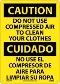 CAUTION DO NOT USE COMPRESSED AIR SIGN - BILINGUAL