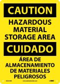 CAUTION HAZARDOUS MATERIAL STORAGE AREA SIGN - BILINGUAL