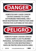 ASBESTOS MAY CAUSE CANCER CAUSES WEAR RESPIRATORY PROTECTION SIGN - BILINGUAL