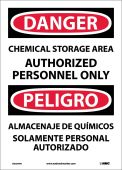 DANGER CHEMICAL STORAGE RESTRICTED ACCESS SIGN - BILINGUAL