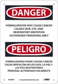 FORMALDEHYDE MAY CAUSE CANCER SIGN - BILINGUAL