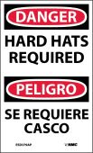 HARD HATS REQUIRED LABEL- BILINGUAL