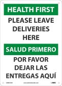 PLEASE LEAVE DELIVERIES HERE, ENG/ESP
