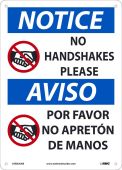 NOTICE NO HANDSHAKES PLEASE BILINGUAL