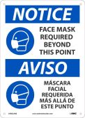 NOTICE FACE MASK REQUIRED BEYOND THIS POINT SIGN ENG/SPAN