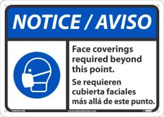 FACE COVERINGS REQUIRED BEYOND THIS POINT, ENG/ESP