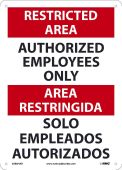 RESTRICTED AREA AUTHORIZED EMPLOYEES ONLY SIGN - BILINGUAL