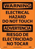 WARNING ELECTRICAL HAZARD DO NOT TOUCH SIGN - BILINGUAL