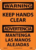 WARNING KEEP HANDS CLEAR SIGN - BILINGUAL