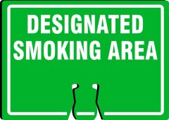 Cone Top Warning Sign: Designated Smoking Area