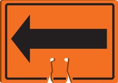 Cone Top Warning Sign: Arrow