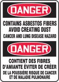 BILINGUAL FRENCH SIGN - ASBESTOS