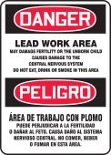 Bilingual OSHA Danger Safety Sign: Lead Work Area