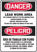 Bilingual OSHA Danger Safety Sign: Lead Work Area