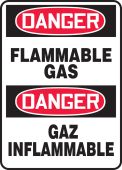 BILINGUAL FRENCH SIGN - FLAMMABLE GAS