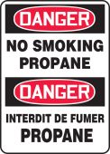 Bilingual OSHA Danger Safety Sign: No Smoking - Propane