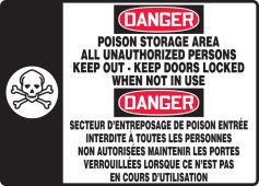 BILINGUAL FRENCH SIGN - POISON STORAGE