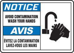 BILINGUAL FRENCH SIGN – WASH HANDS