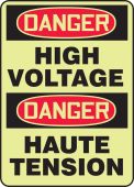 BILINGUAL SAFETY SIGN - FRENCH - GLOW