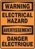 Bilingual OSHA Warning Safety Sign: Electrical Hazard