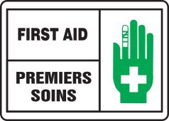 Bilingual ANSI Safety Sign: First Aid